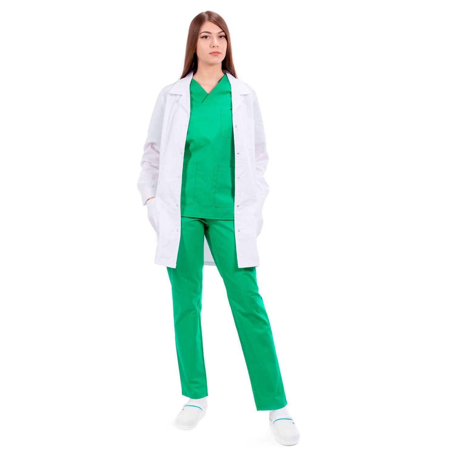 Halat Medical Alb Cu Maneca Lunga - Inotex.ro - Inotex