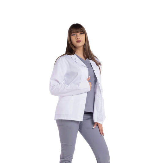 Halat Medical Alb Cu Maneca Lunga Bella - Inotex.ro - Inotex