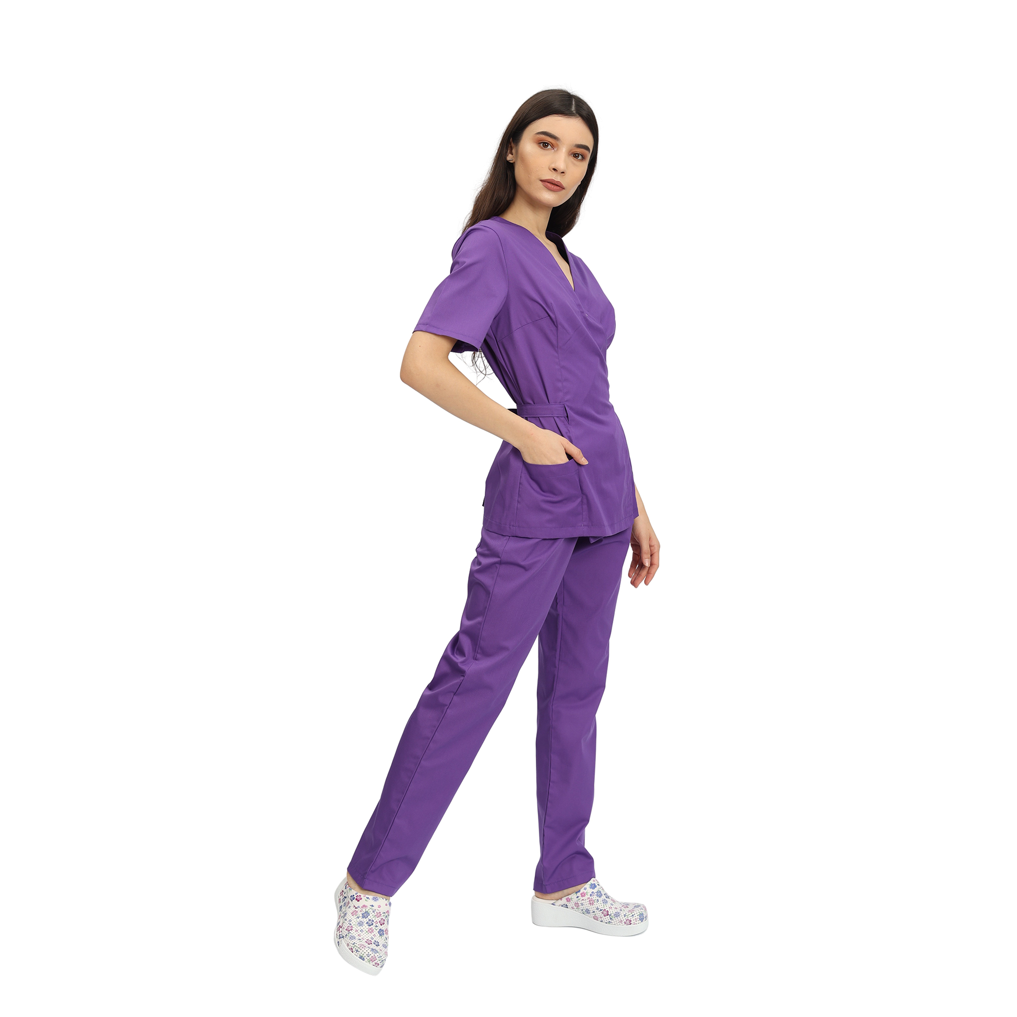 Compleu Medical Kimi, bluza medicala kimono si pantalon cu elastic | Inotex.ro