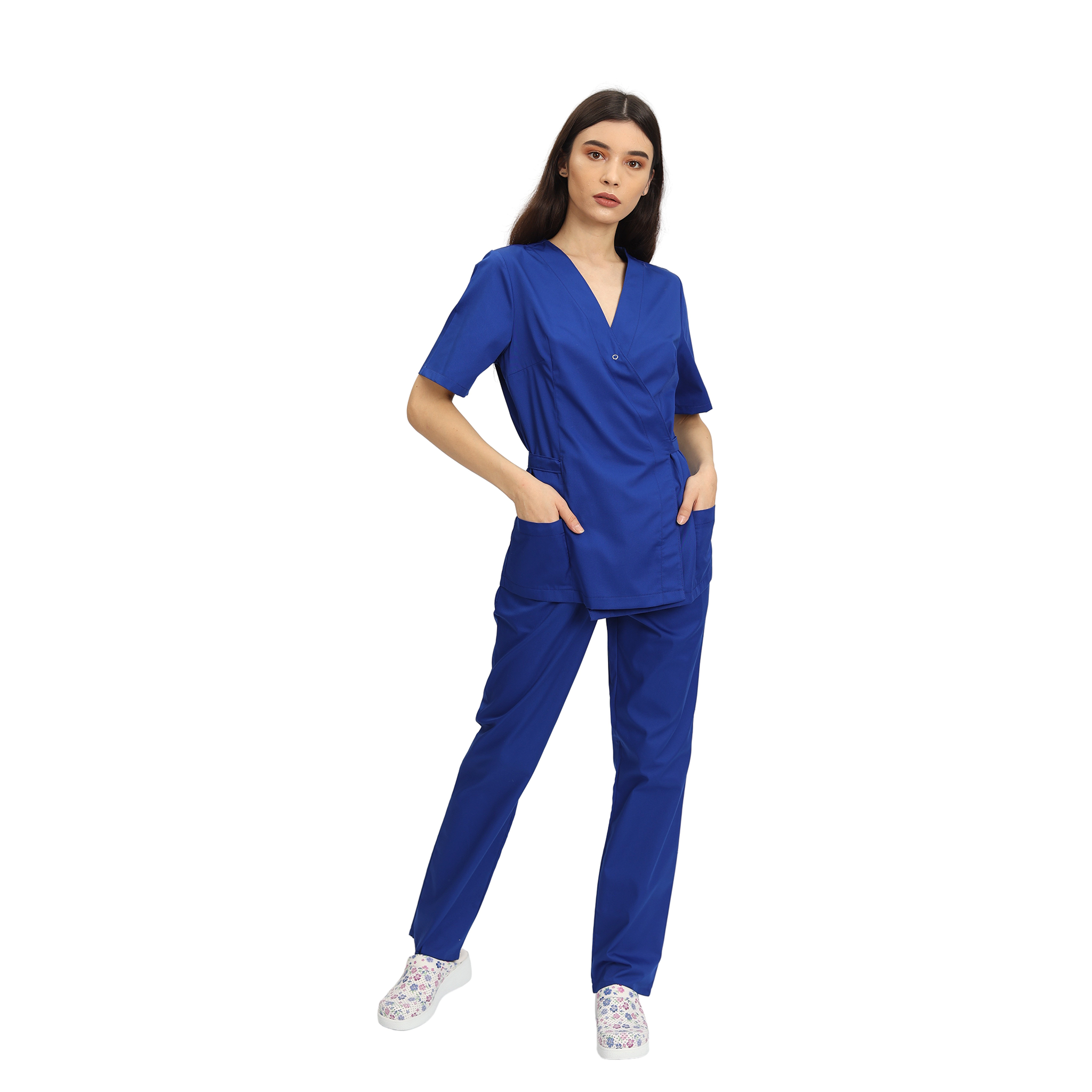 Compleu Medical Kimi, bluza medicala kimono si pantalon cu elastic | Inotex.ro