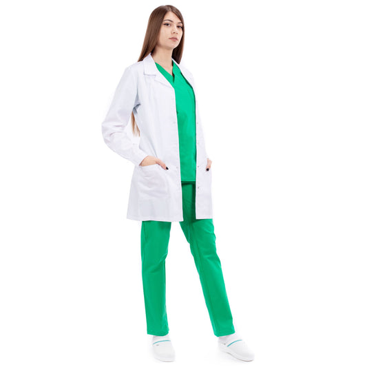 Halat Medical Alb Cu Maneca Lunga - Inotex.ro - Inotex