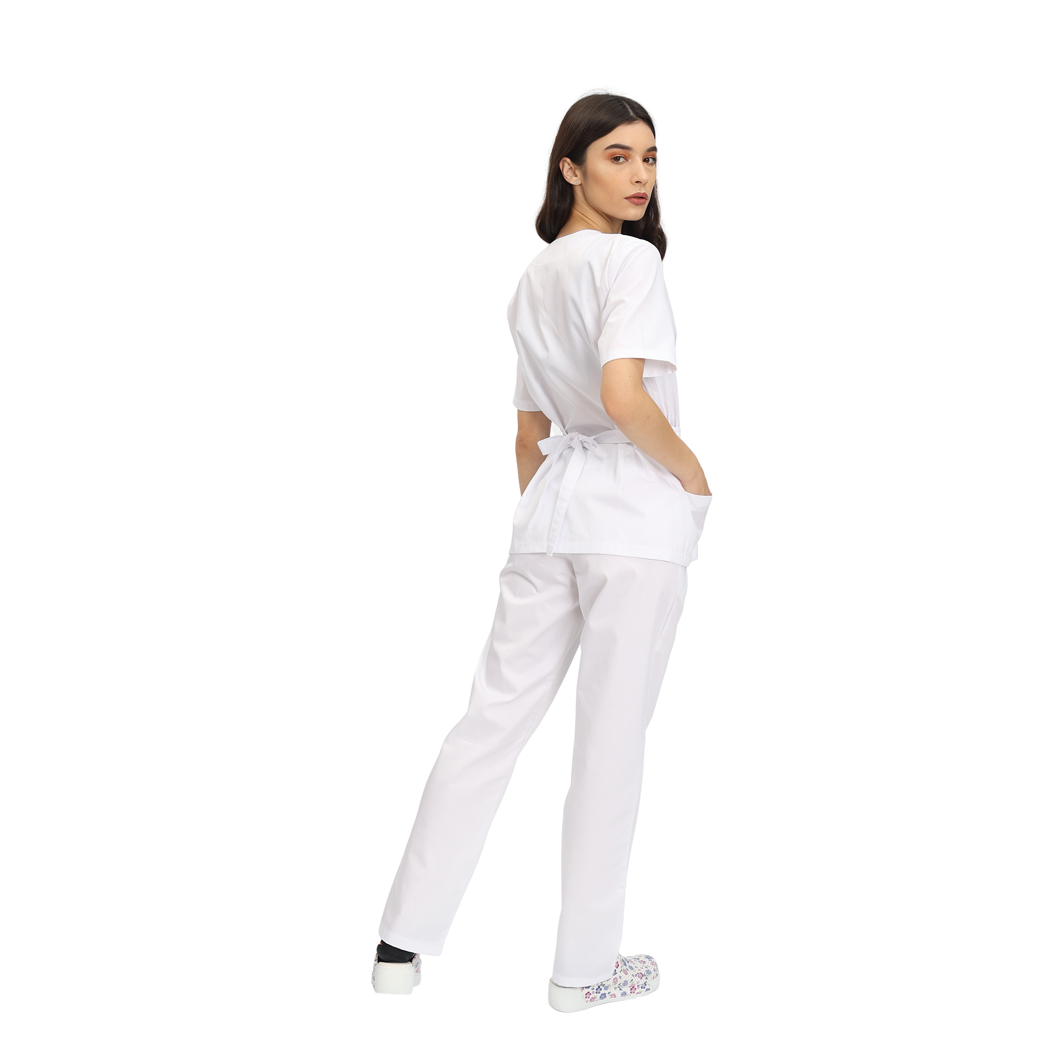 Compleu Medical Kimi, bluza medicala kimono si pantalon cu elastic | Inotex.ro