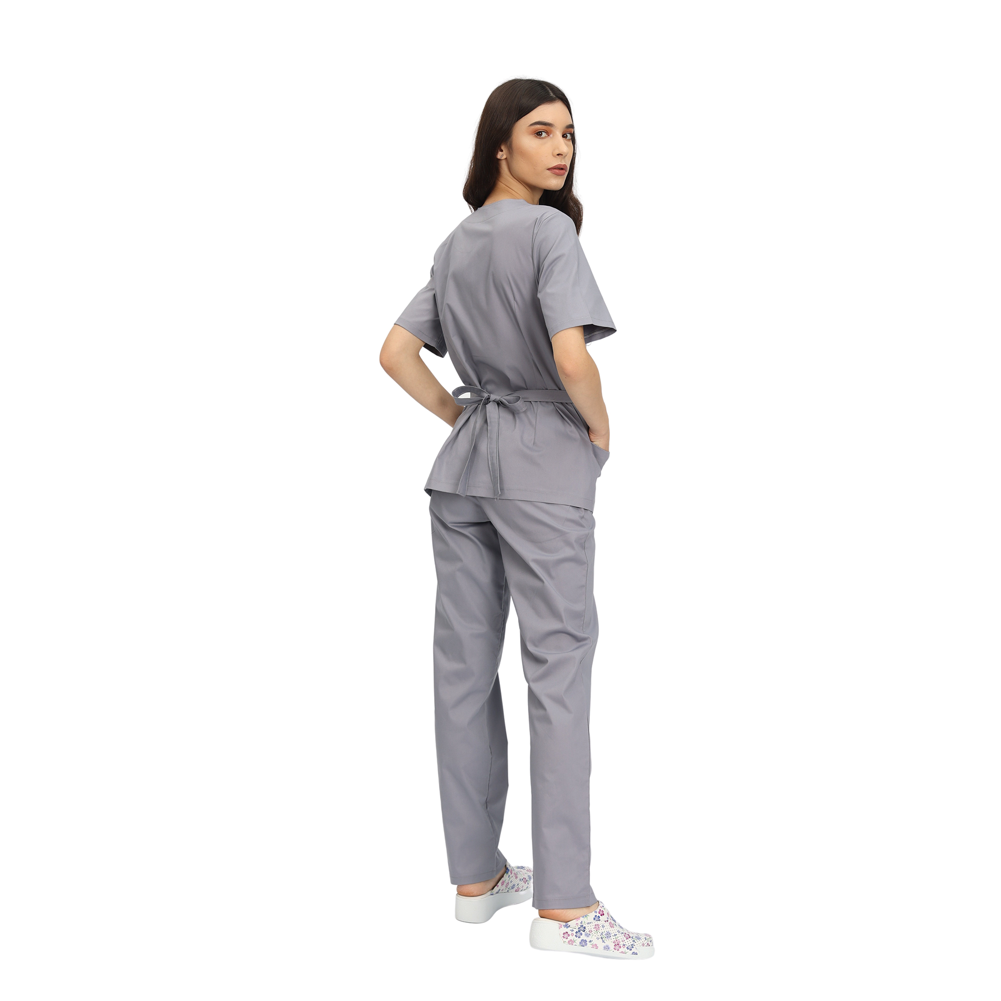 Compleu Medical Kimi, bluza medicala kimono si pantalon cu elastic | Inotex.ro