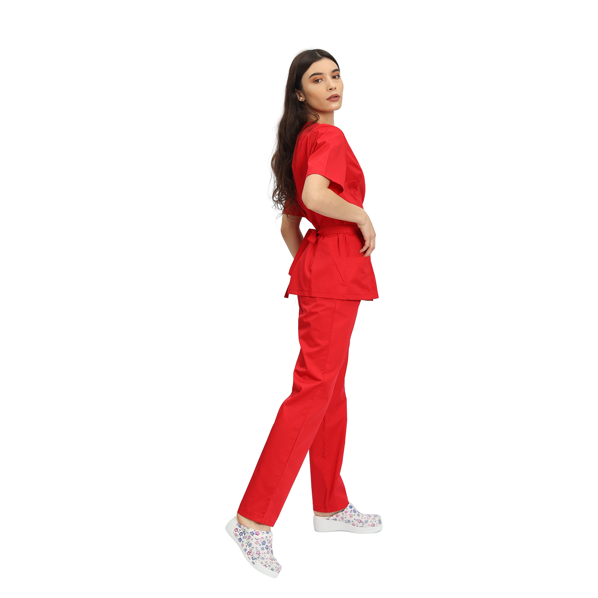 Compleu Medical Kimi, bluza medicala kimono si pantalon cu elastic | Inotex.ro