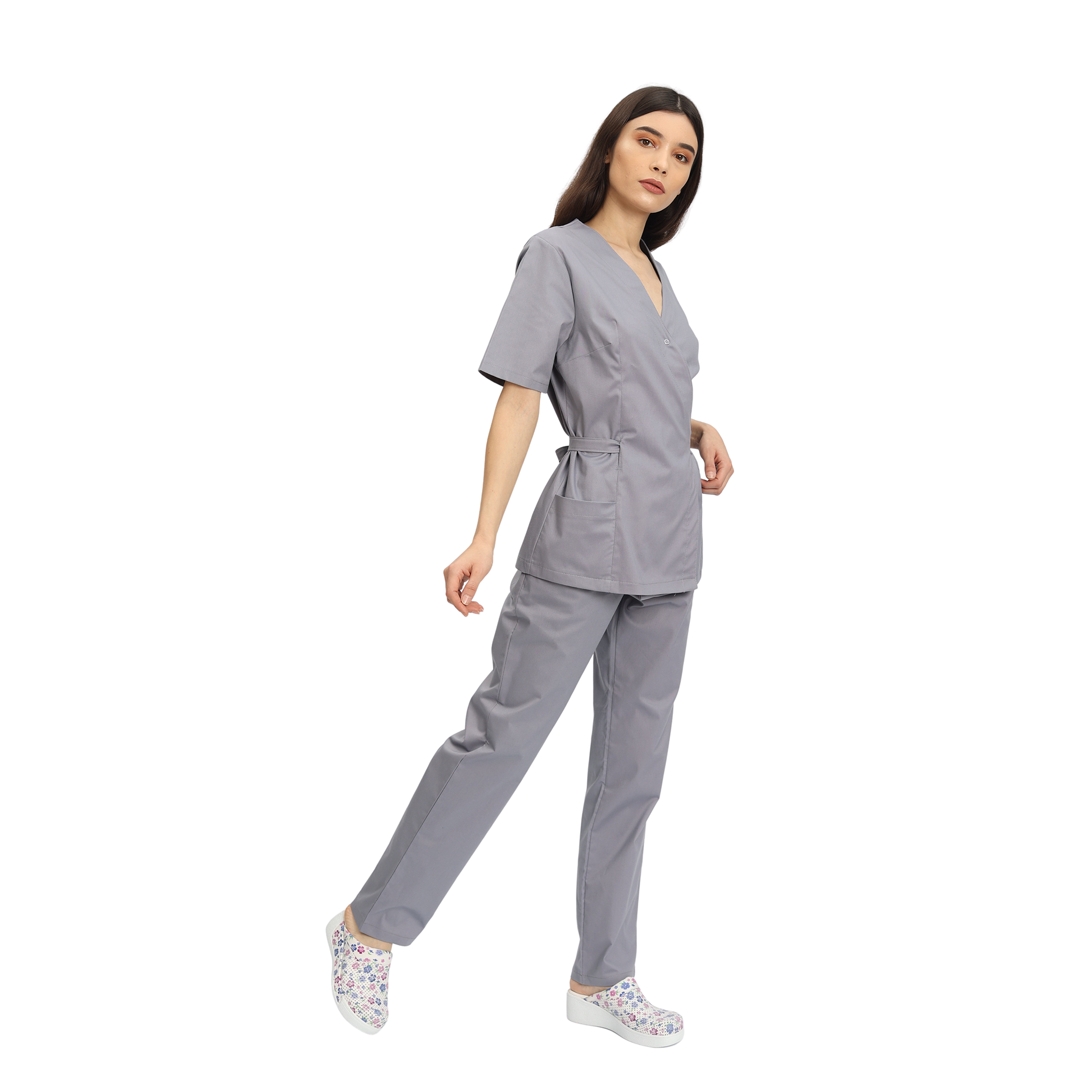 Compleu Medical Kimi, bluza medicala kimono si pantalon cu elastic | Inotex.ro