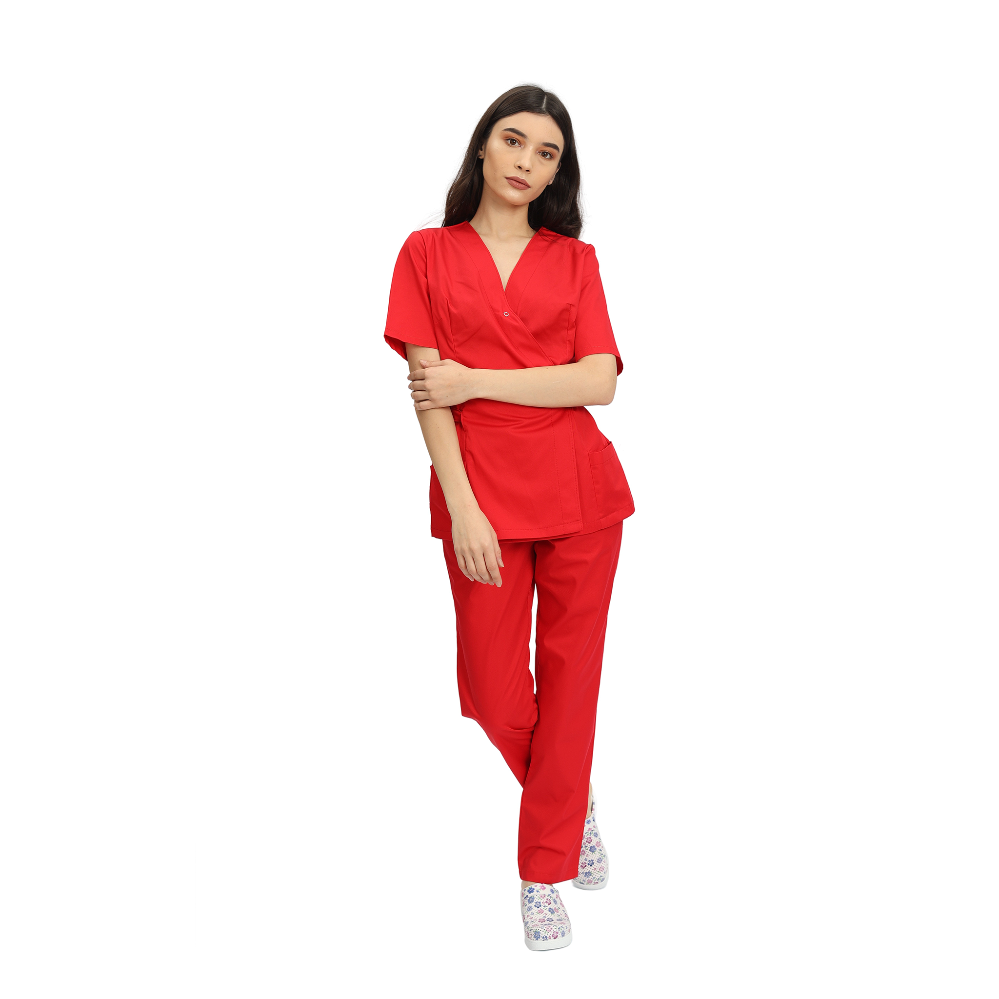 Compleu Medical Kimi, bluza medicala kimono si pantalon cu elastic | Inotex.ro