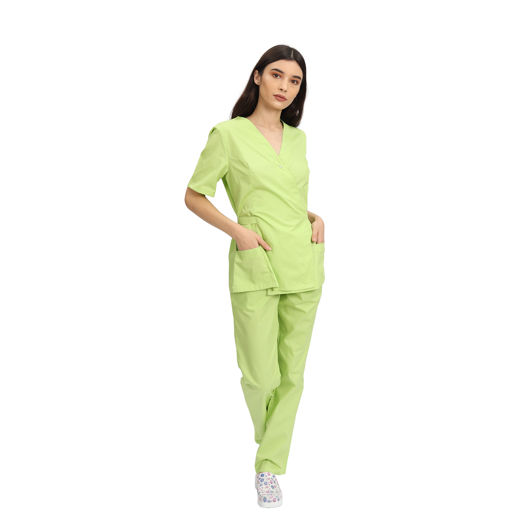 Compleu Medical Kimi, bluza medicala kimono si pantalon cu elastic | Inotex.ro