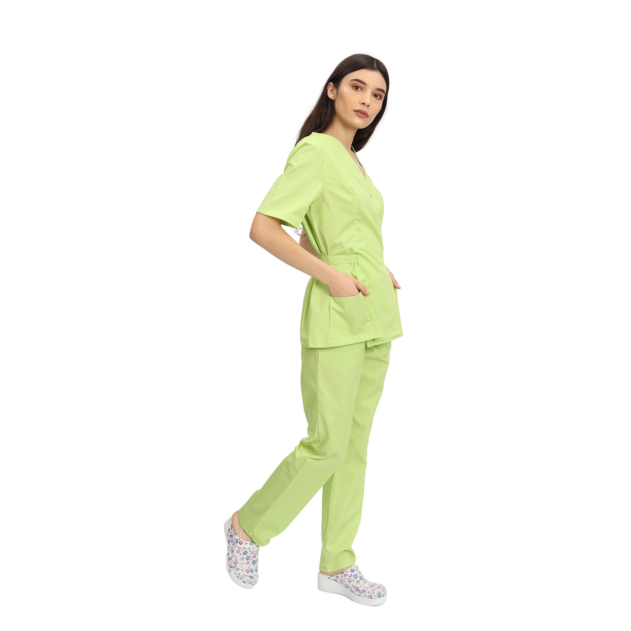 Compleu Medical Kimi, bluza medicala kimono si pantalon cu elastic | Inotex.ro